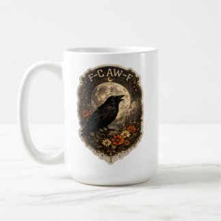 Caneca De Café Mystic Raven Under Moon Dark Celestial Aesthetic