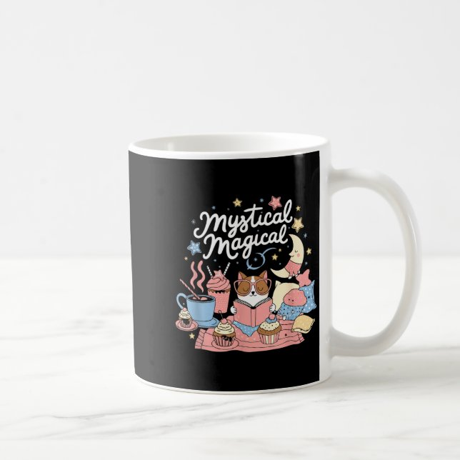 Caneca De Café Mystical Magical Retro Aesthetic Space Gift Men Wo (Direita)