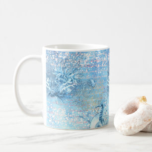 Caneca De Café Mystical ocean sonha água-vivas azul-marinho