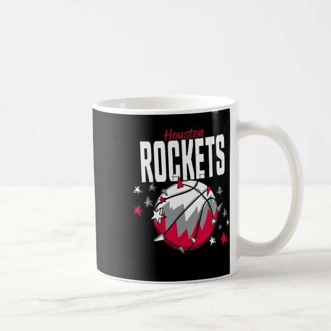 Caneca De Café N Houston Rockets Esboço Estrelas Doodle  (Direita)
