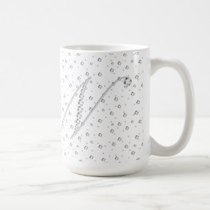 Caneca De Café N Monograma inicial Impressão de diamantes brancos