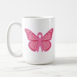 Caneca De Café Na Borboleta Rosa