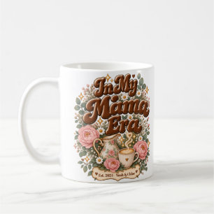 Caneca De Café Na Minha Era de Mamãe Retrô Flores Silvestres Pers