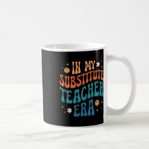 Caneca De Café Na Minha Era de Professor Substituto Retro Groovy 