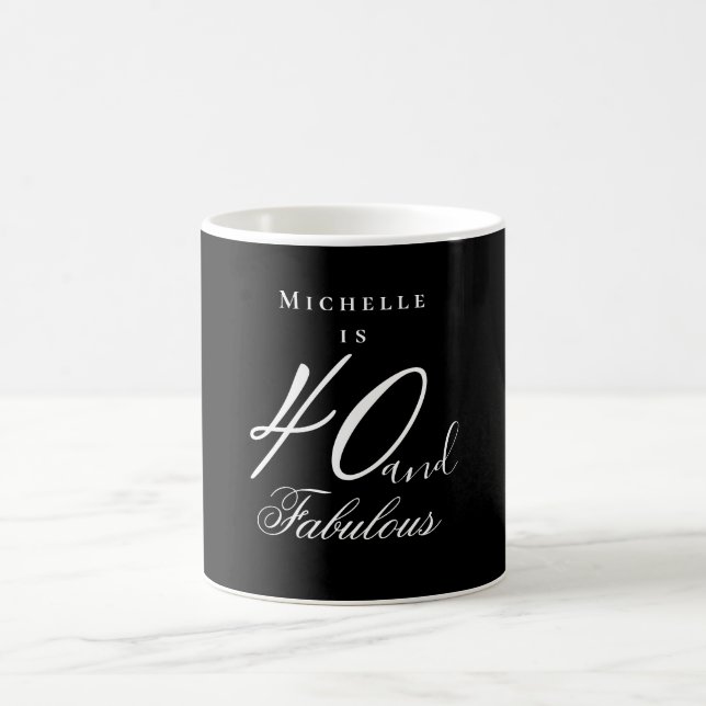 Caneca De Café Na moda 40 e fabulosa tipografia de aniversário (Centro)
