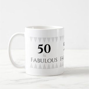 Caneca De Café Na moda 50 e Fabulosa Tipografia Silver Black
