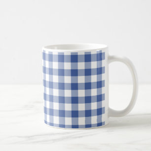 Caneca De Café Na moda Coffee Mug, Azul Escuro Gingham