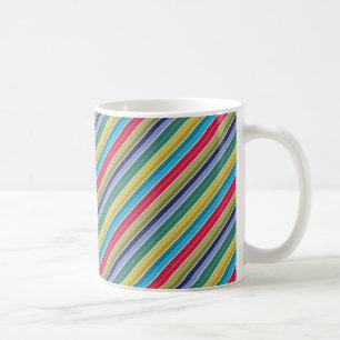 Caneca De Café Na moda com várias cores diagonais distribuído