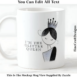 Caneca De Café Na moda Custom Glitter Sparkle Queen 035 Novelty