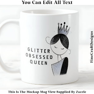 Caneca De Café Na moda Custom Glitter Sparkle Queen 036 Novelty
