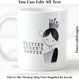 Caneca De Café Na moda Custom Glitter Sparkle Queen 037 Novelty