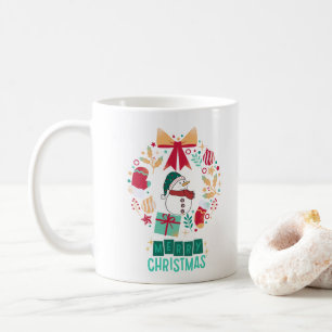 Caneca De Café Na moda da Família Floral Moderno de Feliz Natal