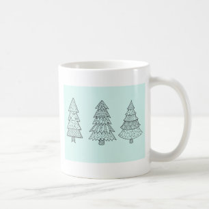 Caneca De Café Na moda de Natal elegante e pastel azul-gelo