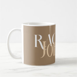 Caneca De Café Na moda de nomes personalizados beige
