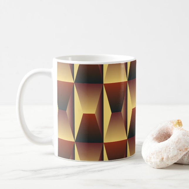 Caneca De Café Na moda de padrão - Elegante moderno geométrico (Com Donut)