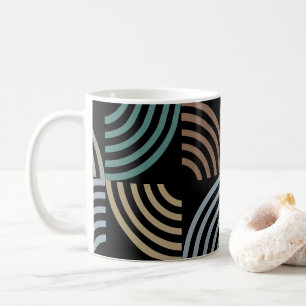Caneca De Café Na moda de padrão moderno - Vintagem geométrica da