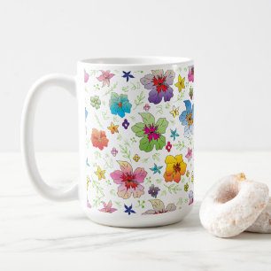Caneca De Café Na moda - Design de padrão de ventilador colorido