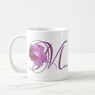 Caneca De Café Na moda floral rosa-rosa-bonito feliz Dia de as mã