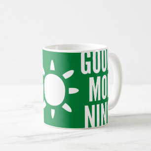Caneca De Café Na moda Green Bom Dia Sun Tea Coffee Mug