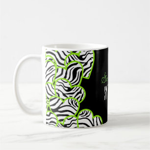 Caneca De Café Na moda Green Sweet 16 Zebra Heart Design