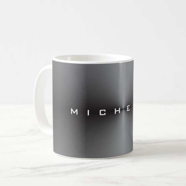 Caneca De Café Na moda Metálica Atrativa Cinza Moderna Minimalist (Frente Esquerda)