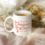 Caneca De Café Na moda Mistura de animação de Natal moderno<br><div class="desc">Engraçado lendo a caneca Holiday no Natal Cheer and Coffee com uma ilustração errada minimalista. A simples design de tipografia faz disto um presente na moda,  bonito ou um gatilho de estoque para a mãe,  a esposa ou a namorada para a manhã de Natal!</div>