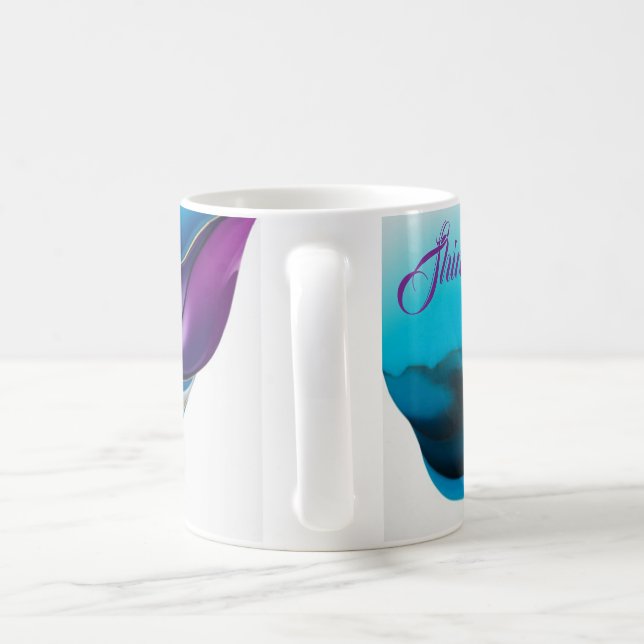 Caneca De Café Na moda personalizado em azul e ouro (Alça)