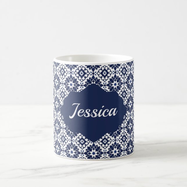 Caneca De Café Na moda Personalizado Mug - Marinho Elegante - Mar (Centro)