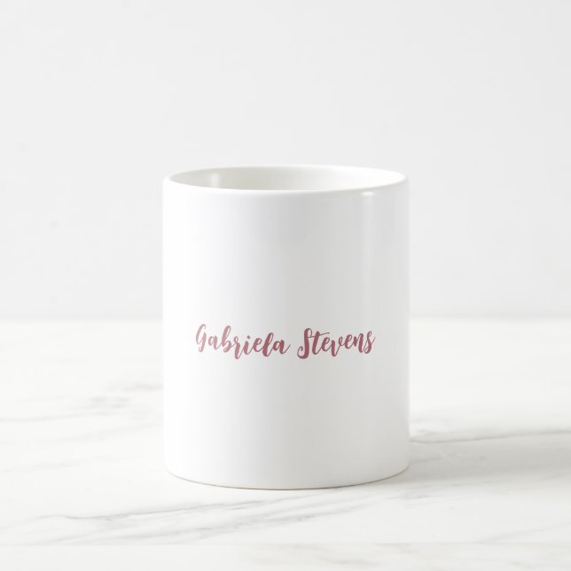 Caneca De Café Na moda Rosa de Dourado Nome Branco (Centro)