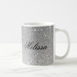 Caneca De Café Na moda Silver Glitter Personalizado Mug