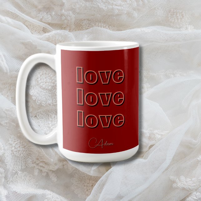 Caneca De Café Na moda Terracotta Clean 3 x Love | Red Velvet (Criador carregado)