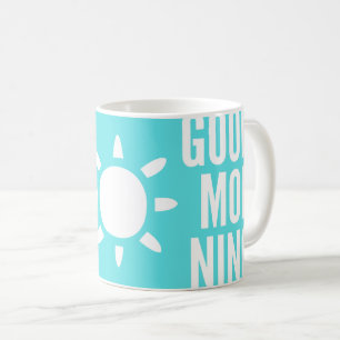 Caneca De Café Na moda Turquoise Blue Good Morning Sun Tea