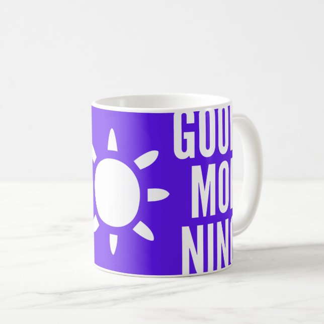 Caneca De Café Na moda Violet Good Morning Sun Tea Coffee Mug (Frente Esquerda)
