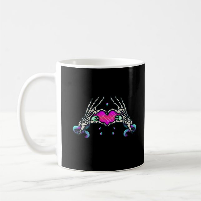 Caneca De Café Na Morte - Mãos do Coração do Esqueleto (Esquerda)