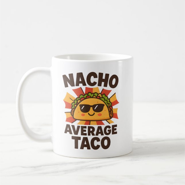 Caneca De Café Nacho Average Taco Funny Food Pun Comic Style (Esquerda)