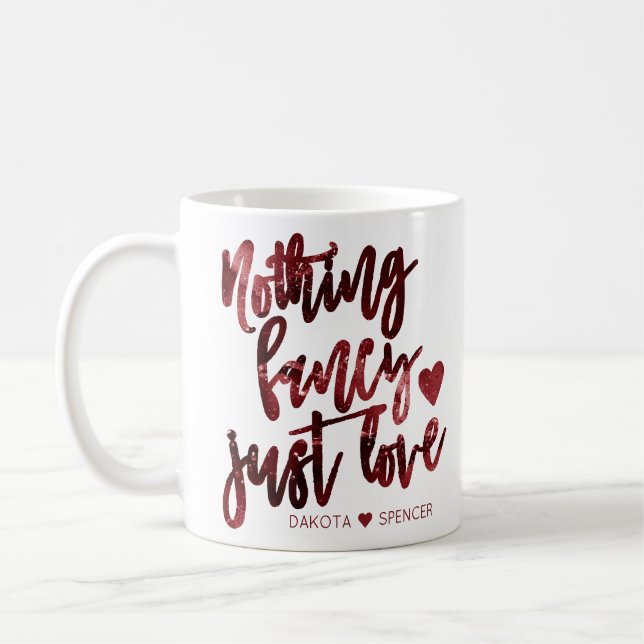 Caneca De Café Nada De Rico Apenas Amor | Casamento Vermelho De C (Esquerda)