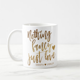 Caneca De Café Nada De Rico Apenas Amor Dourada Micro Casamento