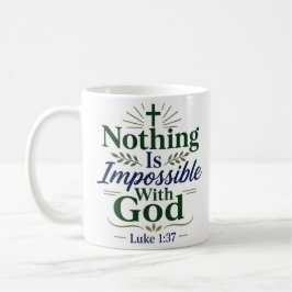 Caneca De Café Nada É Impossível Com Deus Citação de Versículo da