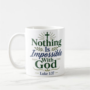 Caneca De Café Nada É Impossível Com Deus Citação de Versículo da