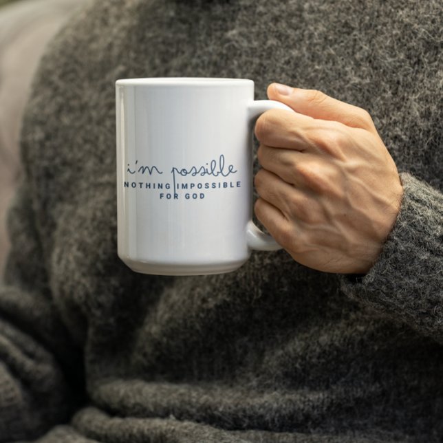 Caneca De Café Nada é Impossível para DEUS-IM POSSÍVEL (Criador carregado)