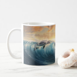 Caneca De Café Nadação de Golfinhos
