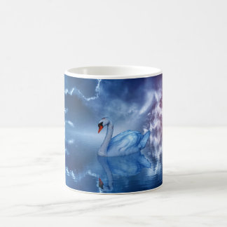 Caneca De Café Nadação Nadada Nadada Branca num Lago Celestial Fa