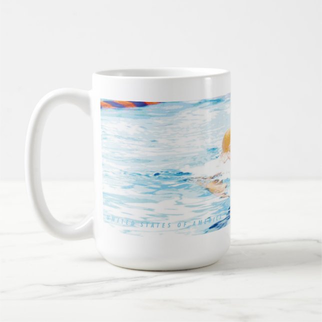 Caneca De Café Nadador Chadsey do curso de peito (Esquerda)