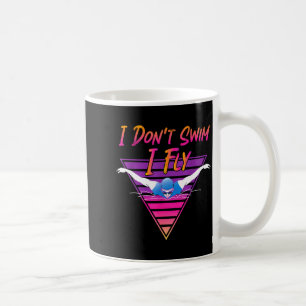 Caneca De Café Nadador Eu Não Nado Eu Voo Natação Borboleta Retro