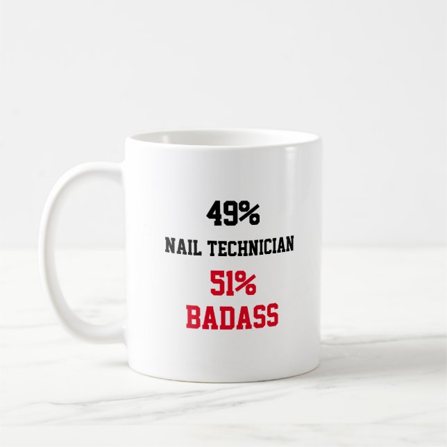Caneca De Café Nail Technician Badass (Esquerda)