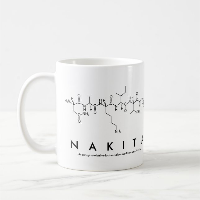 Caneca De Café Nakita peptide name mug (Esquerda)