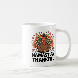 Caneca De Café Namastay Agradecido Funny Yoga Peru Dia de Ação de