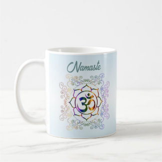 Caneca De Café Namaste Bonito Arte Espiritual do Lotus Prismático