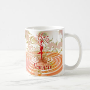 Caneca De Café Namaste Citação Yoga Tree of Life Zen