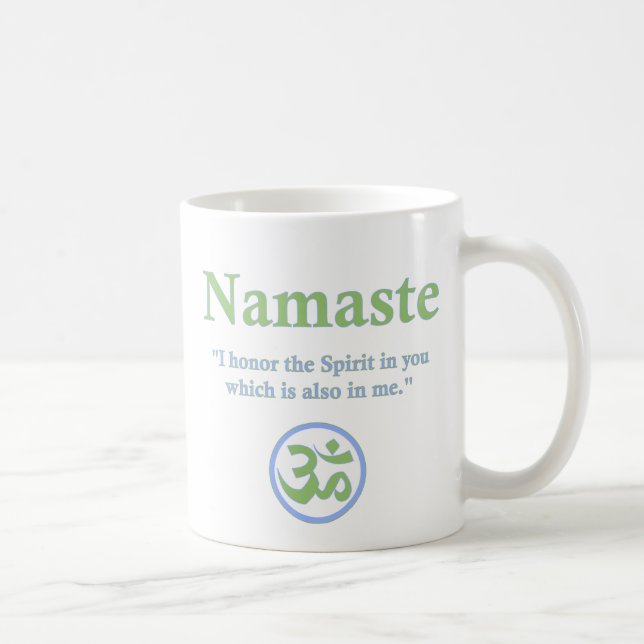 Caneca De Café Namaste - com citações e símbolo do OM (Direita)
